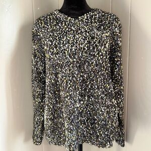 Christopher & Banks Colorful Confetti Sweater With Round Neckline